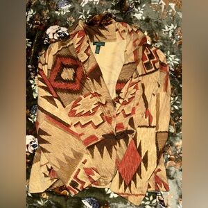 LRL Ralph Lauren Western Patterned Cotton Cardigan Women’s Large